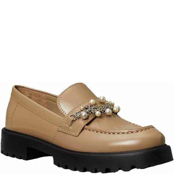 NEW TORY BURCH women's footwear classic embellished lug loafer in dark elk - Picture 1 of 5